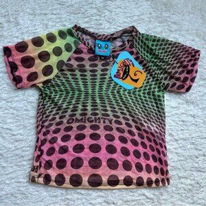 NWT O-Mighty Omweekend Top Shirt XS Sheer Soft TShirt New